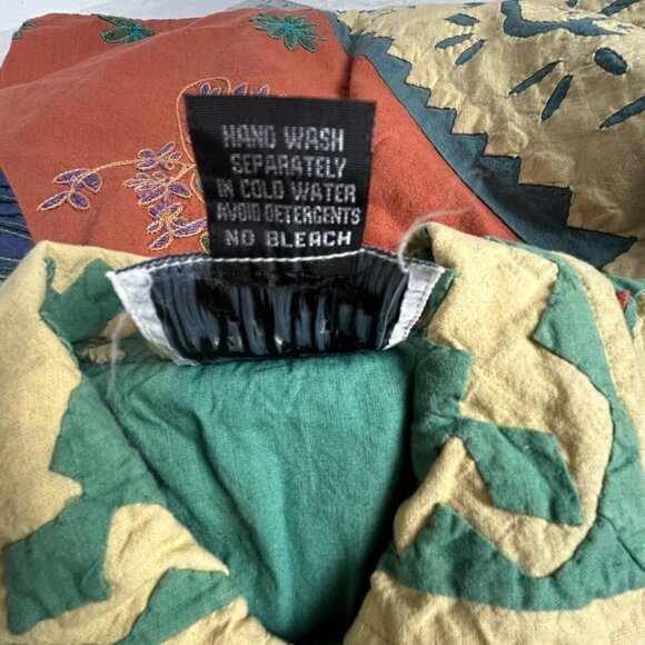 Vintage Silver Stream Patchwork Jacket One Size Cotton Bohemian Art To Wear - Picture 5 of 12